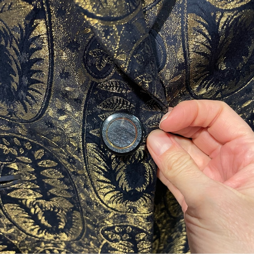 Creepy whimsigoth vintage 90s baroque celestial moon Ozbek lux long blazer Italy - Picture 13 of 16